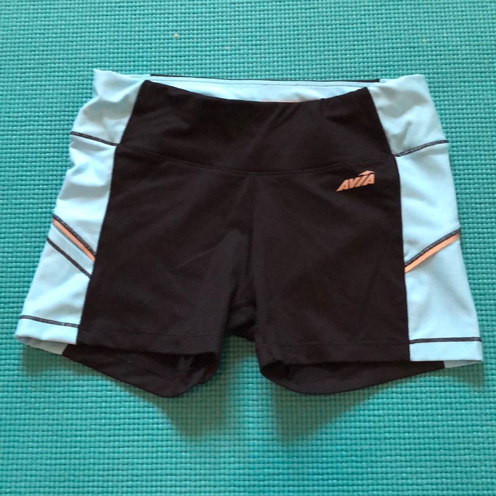 Avia Black&Light blue Spandex Workout Shorts